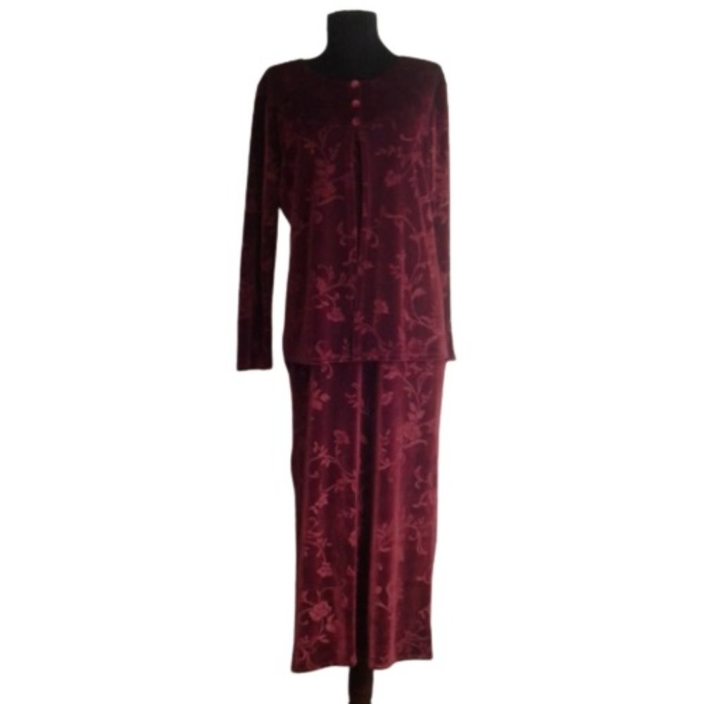Carole Little 10P maxi dress red velvet Holiday